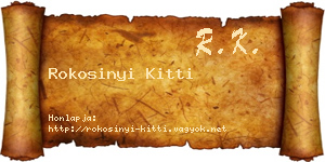 Rokosinyi Kitti névjegykártya
